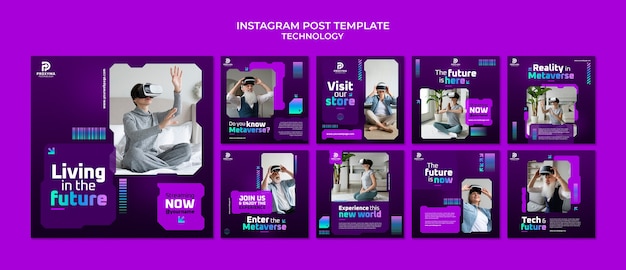 Post di instagram di innovazione tecnologica gradiente