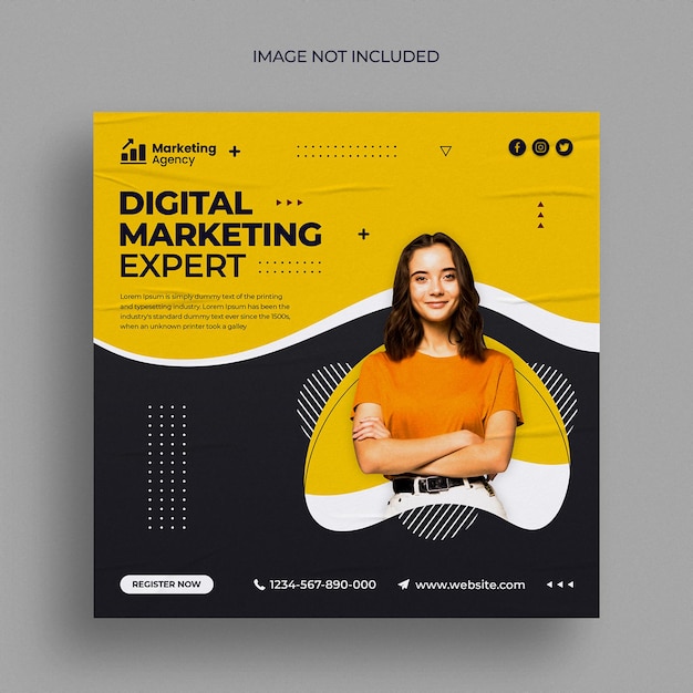 Post di Instagram di marketing digitale o modello di banner web quadrato