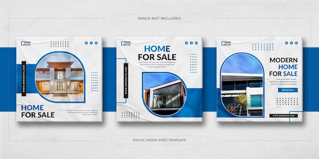 Post di instagram di proprietà della casa immobiliare o progettazione di modelli di post sui social media