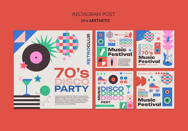 Post di instagram estetici anni '70