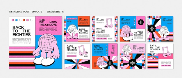 Post di instagram estetici anni '80