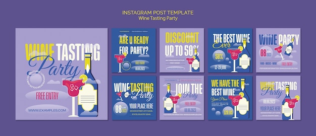 Post di instagram per feste di degustazione di vini