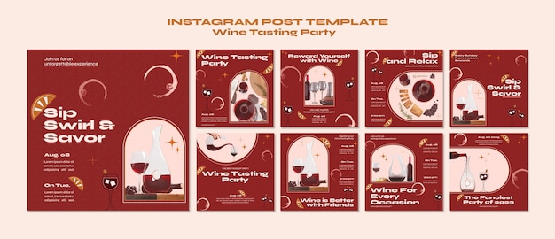 Post di instagram per feste di degustazione di vini