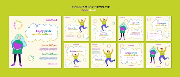 Post di instagram per la celebrazione del mese dell'orgoglio