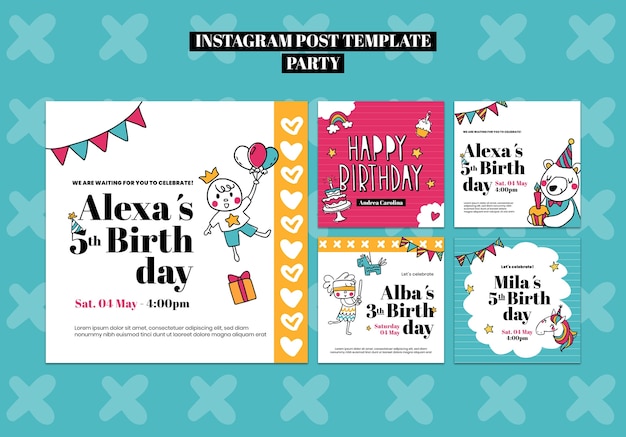 Post di instagram per la celebrazione della festa di compleanno