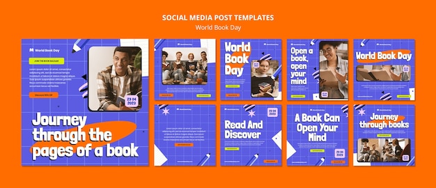 Post di instagram per la celebrazione della giornata mondiale del libro