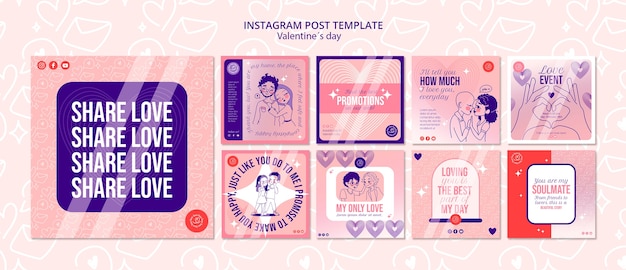 Post di instagram per la celebrazione di San Valentino