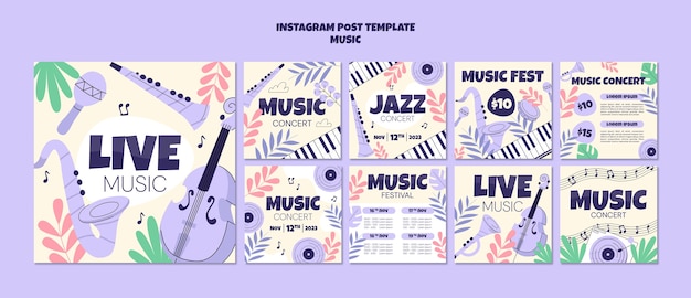Post di instagram sull'intrattenimento musicale