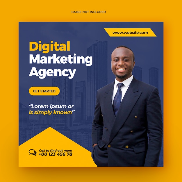 Post di social media di marketing aziendale digitale e banner web