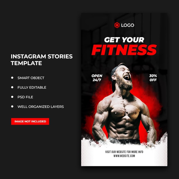 Post di social media fitness e banner web