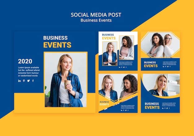 Post di social media per modello di business