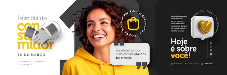 PSD post dia do consumidor no brasil ou dia do cliente promoção de modelos psd