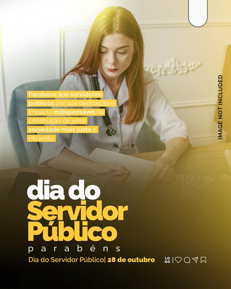 PSD el post dia do servidor publico psd en el folleto de instagram