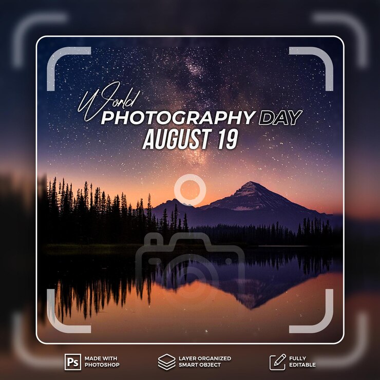 Post del Día Mundial de la Fotografía con la imagen de fondo