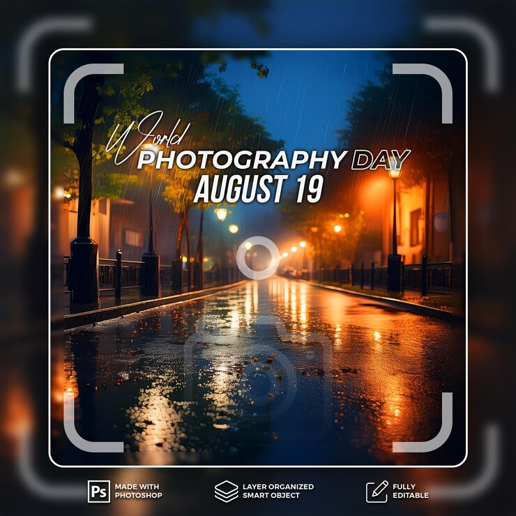 Post del Día Mundial de la Fotografía con la imagen de fondo