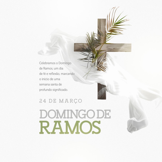 Post domingo de ramos oder palm sunday soziale medien psd bearbeitbare vorlagen