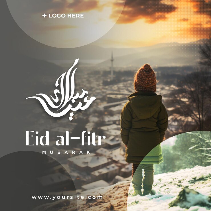 Post de Eid Mubarak en Instagram y diseño de banners en las redes sociales