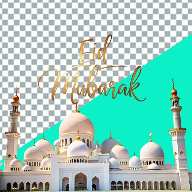 Post de eid mubarak en las redes sociales con un saludo