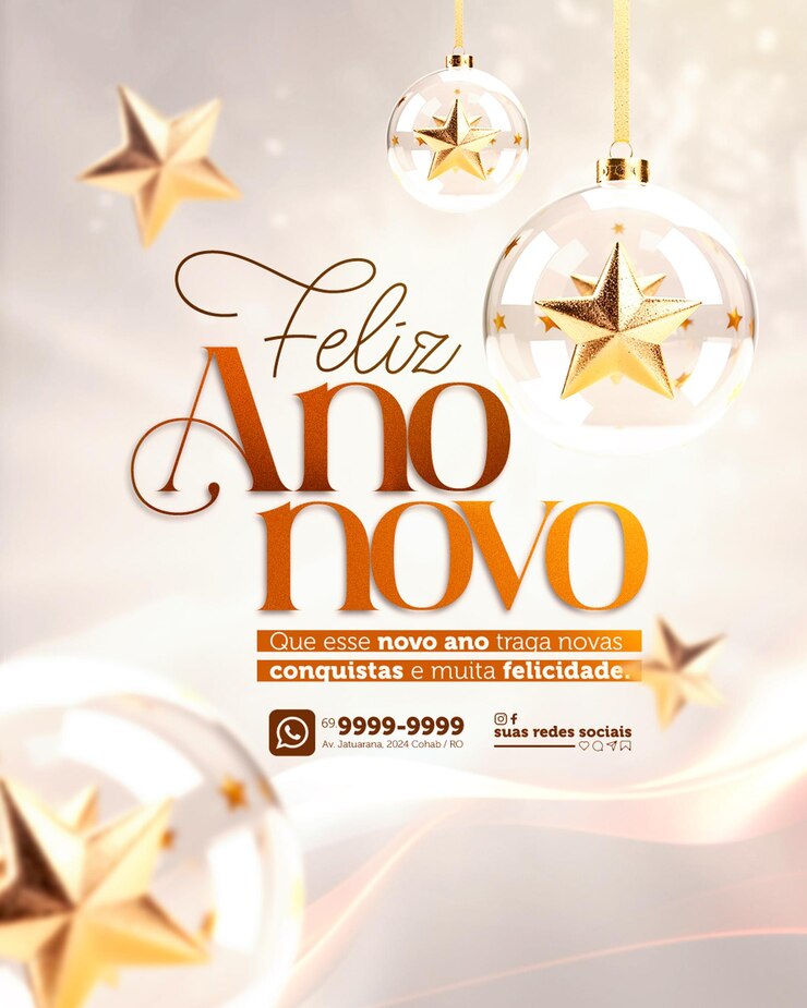 PSD post feed feliz ano novo 2024
