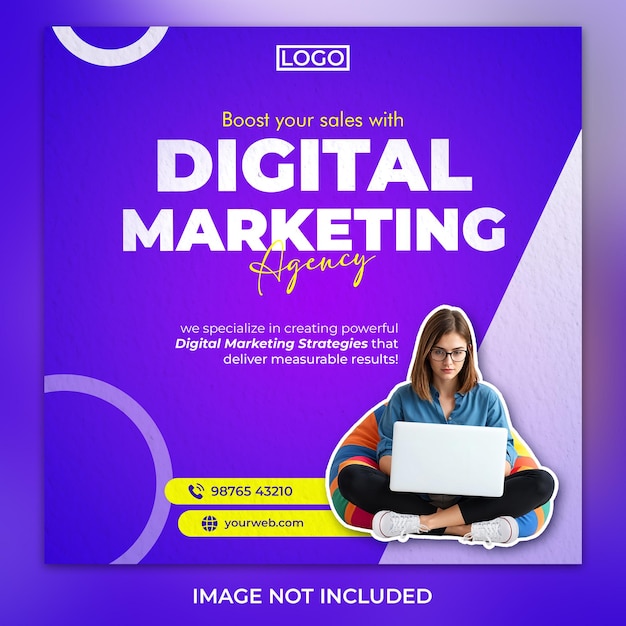 Post in den sozialen Medien einer Digital Marketing Agentur