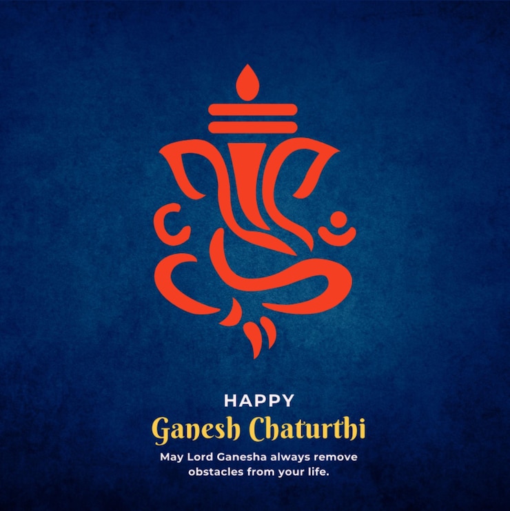 PSD le post d'instagram de ganesh chaturthi illustré en bleu rose