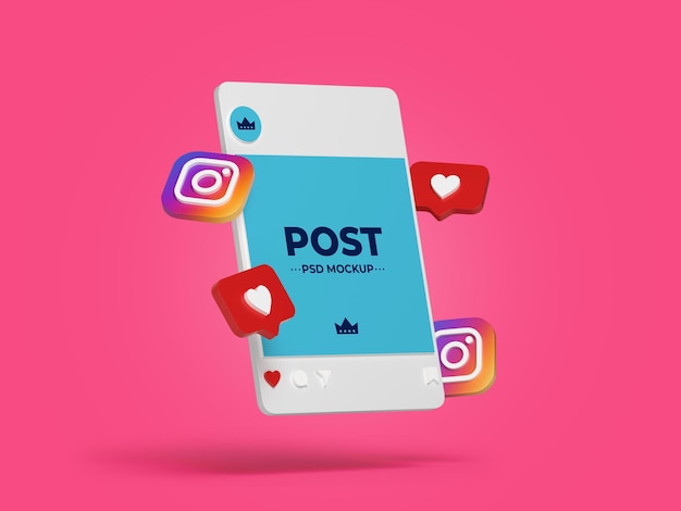 Post Instagram Mockup Design Isolé