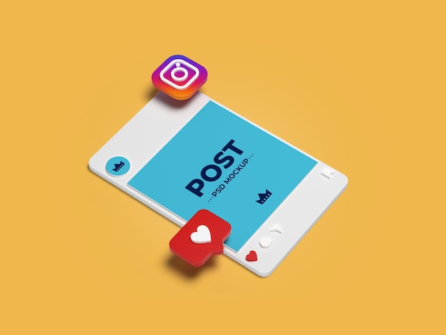 Post Instagram Mockup Design Isolé