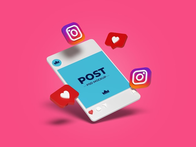 Post instagram mockup design isoliert