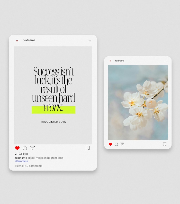 PSD post instagram mockup de l'image de marque modèle de médias sociaux instagram design psd