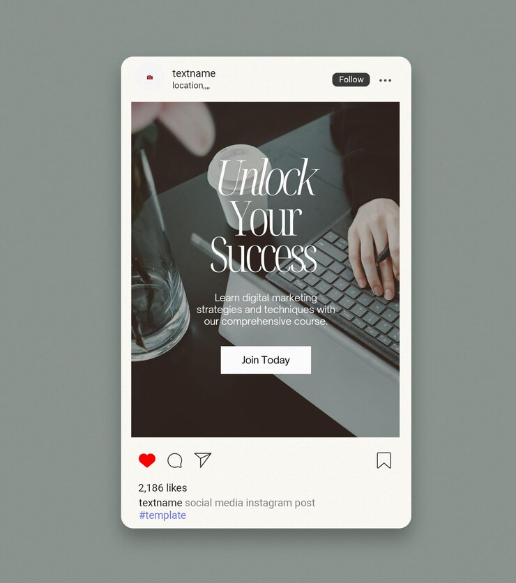 PSD post instagram mockup de l'image de marque modèle de médias sociaux instagram design psd