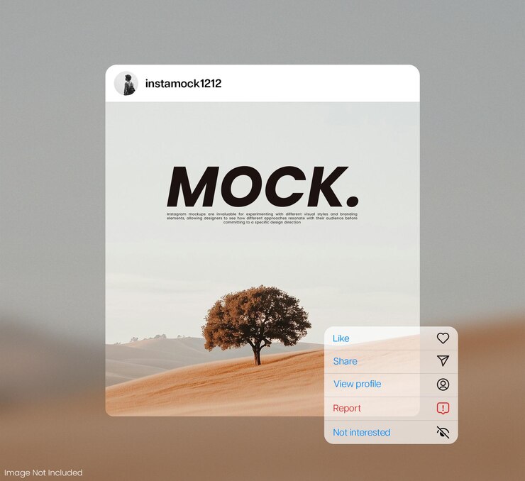 post instagram ui mockup psd
