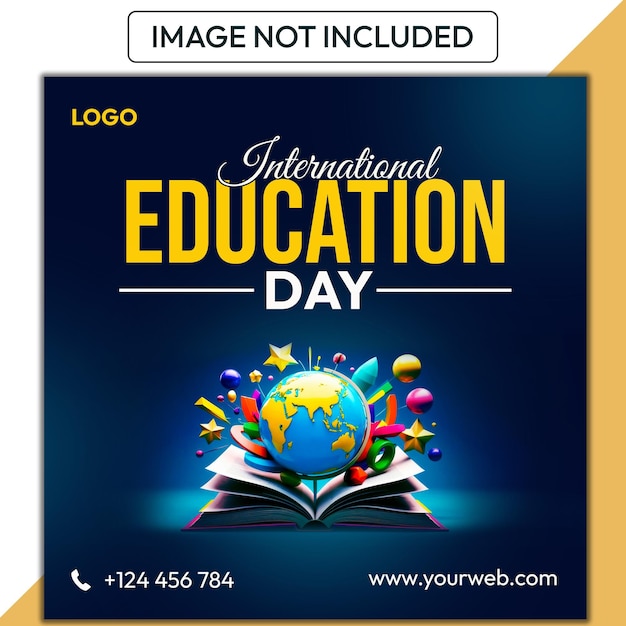Post sur les médias sociaux de la journée internationale de l'éducation
