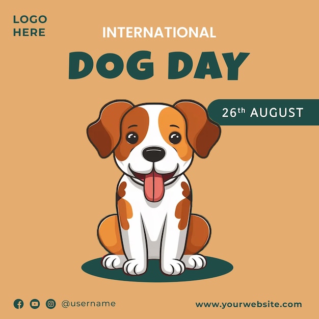 Post sur les médias sociaux pour la Journée internationale du chien
