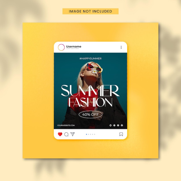 Post de moda de verano en Instagram para PSD