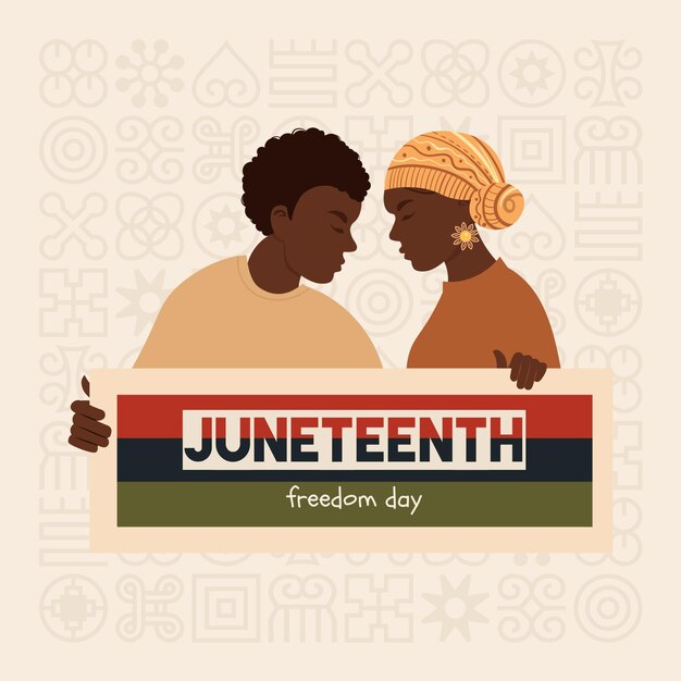 PSD post no instagram do dia da liberdade de juneteenth