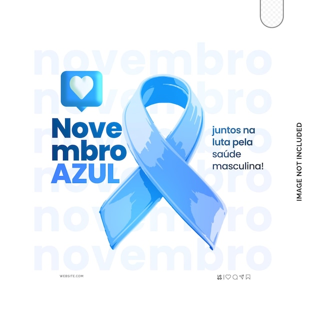 post novembro azul mes de conscientizao cancer brasil Psd flyer di Instagram