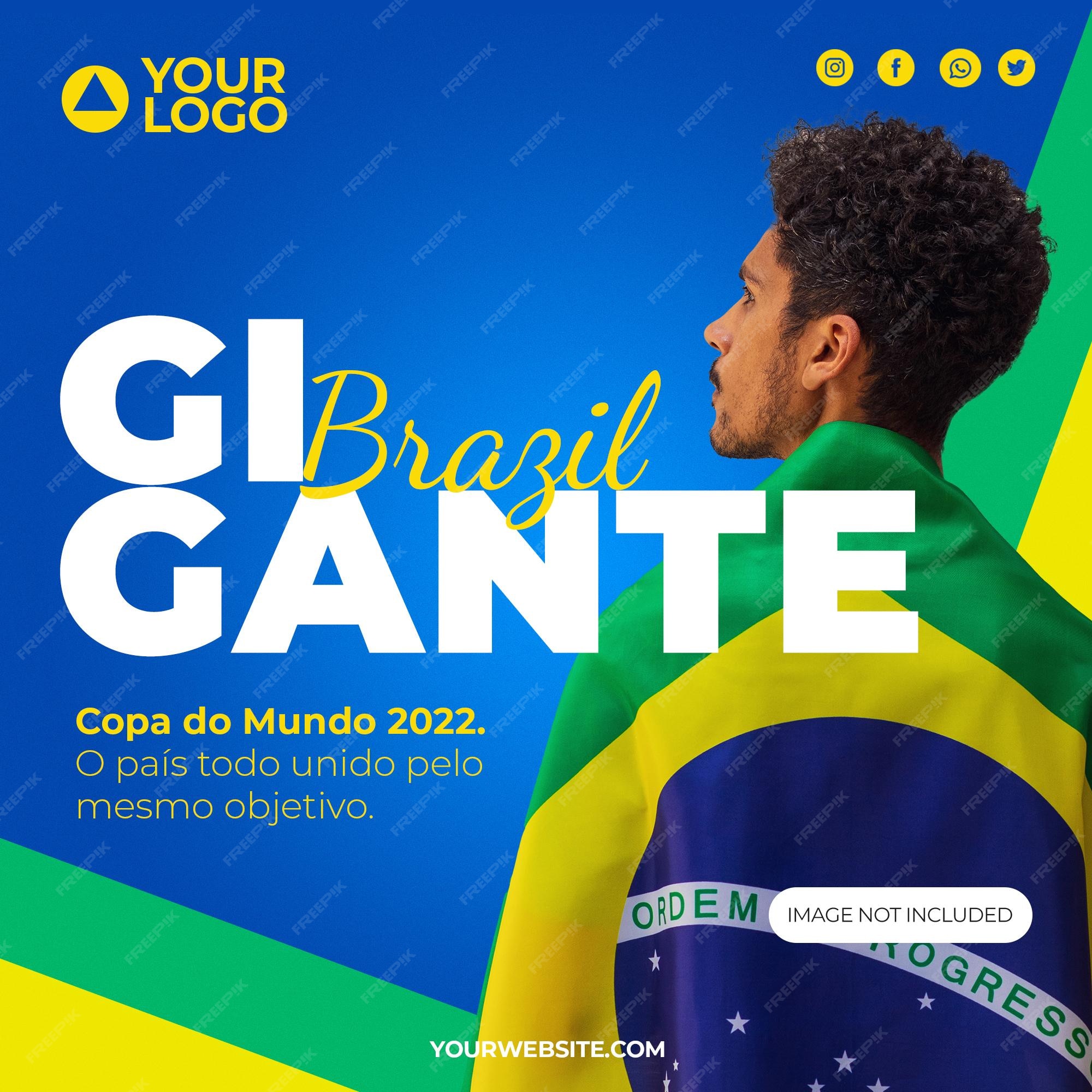 Post para mídias sociais let's go brazil em direção ao hex para campanha de  marketing no brasil português