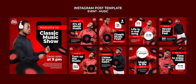 Post realistici su Instagram di eventi musicali