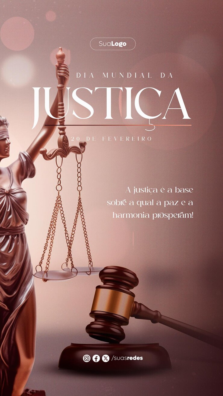 PSD un post en las redes sociales de dia mundial de la justicia