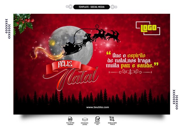 post en las redes sociales dia de natal e datos conmemorativa de final de ano
