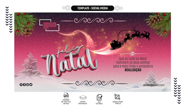 post en las redes sociales dia de natal e datos conmemorativa de final de ano