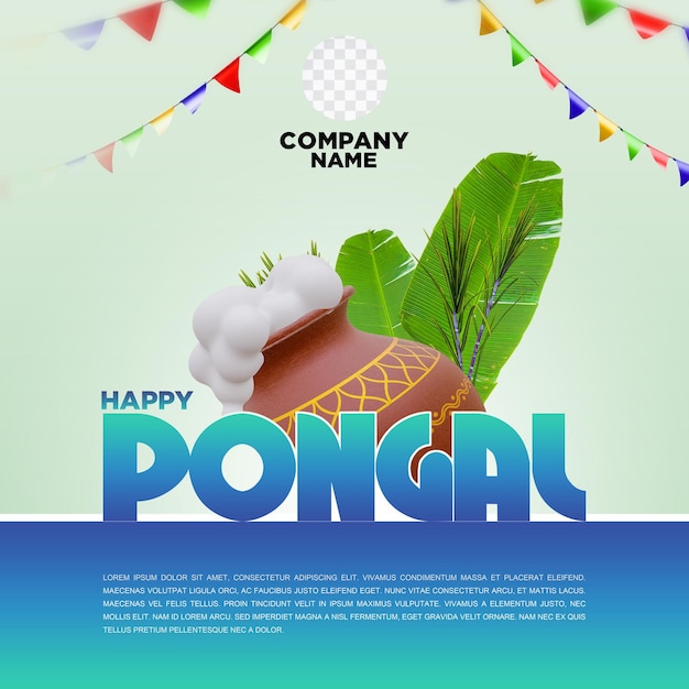 Un post en las redes sociales de Pongal Pot renderizado en 3D