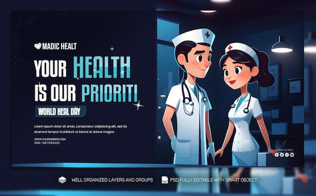 Post sur les réseaux sociaux de la Journée mondiale de la santé