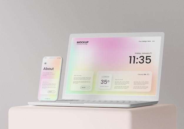 Post sur les réseaux sociaux sur la maquette de l'appareil
