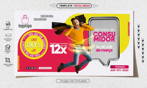 POST Social media para campanha de vendas do dia do consumidor