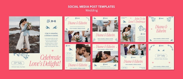 Post su Instagram della celebrazione del matrimonio