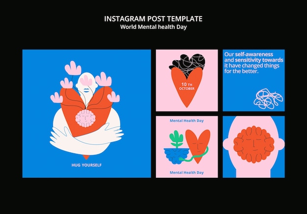 Post su instagram della giornata mondiale della salute mentale