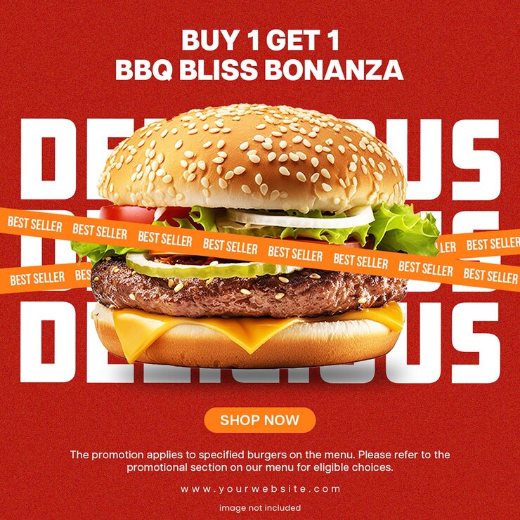 PSD post su instagram di psd delicious burger food