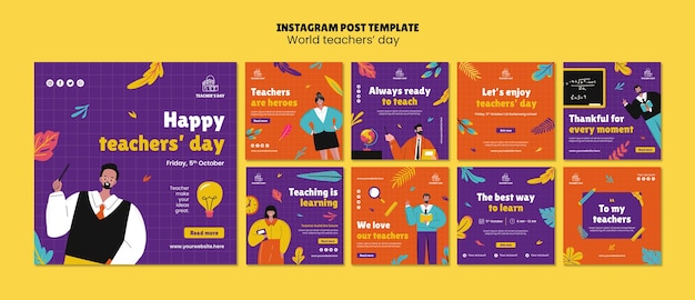 Post su instagram per celebrare la giornata mondiale degli insegnanti