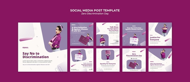 Post su instagram per eventi per il giorno della discriminazione zero